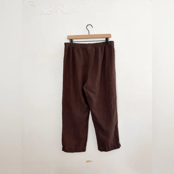 Vintage Hot Cotton Brown Linen Easy Pants - Picture 3 of 3